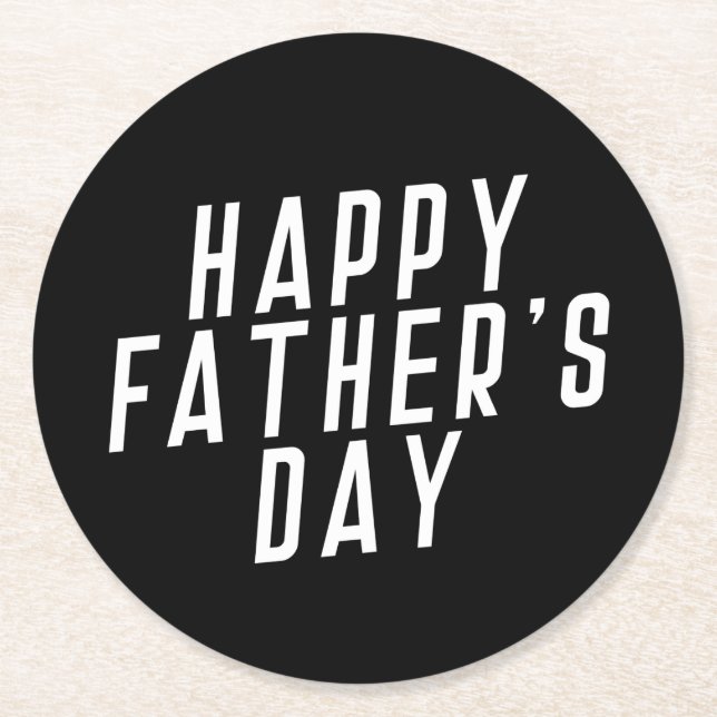 Simple Happy Father's Day Typography | Coaster (Front)