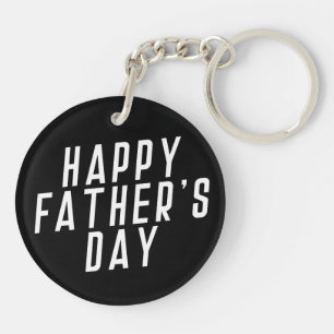 Simple Happy Father's Day Typography   Keychain