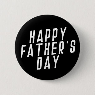 Simple Happy Father's Day Typography Pin Button