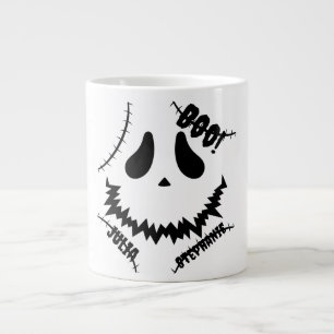Simple Happy Halloween Boo family and friends Name Large Coffee Mug