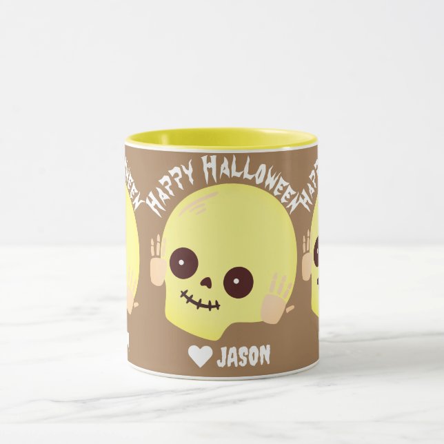 Simple Happy Halloween boo spooky pumpkin Sweatshi Mug (Center)