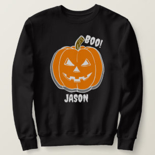 Simple Happy Halloween boo spooky pumpkin Sweatshirt