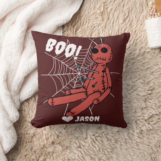 Simple Happy Halloween boo spooky voodoo doll Cushion (Blanket)