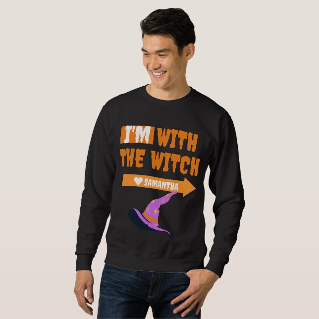 Simple Happy Halloween i'm with the witch costum Sweatshirt (Front Full)