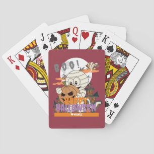 Simple Happy Halloween Mummy family and friends Playing Cards
