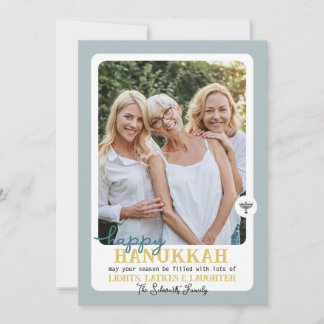 Simple HAPPY HANNUKAH Menorah Photo Holiday Card