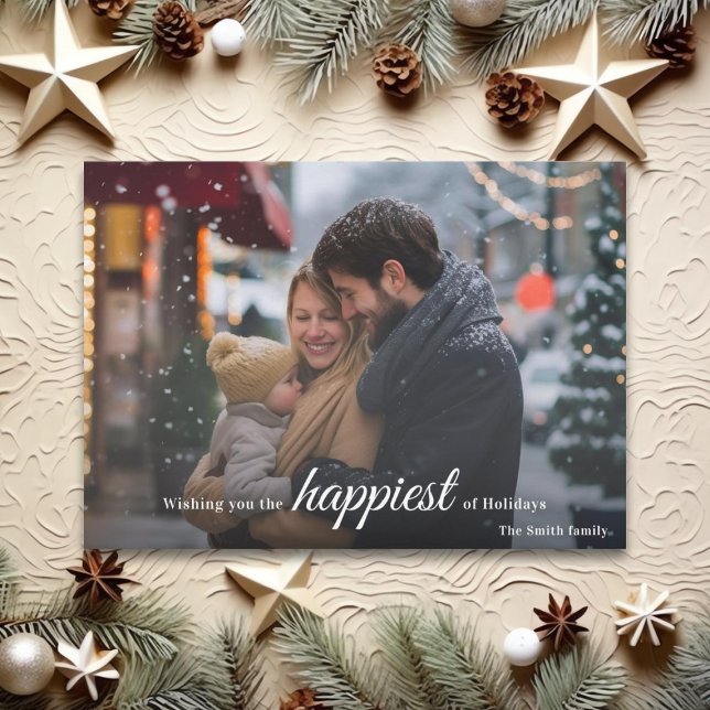 Simple Happy Holidays Photo Christmas Holiday Card (Creator Uploaded)
