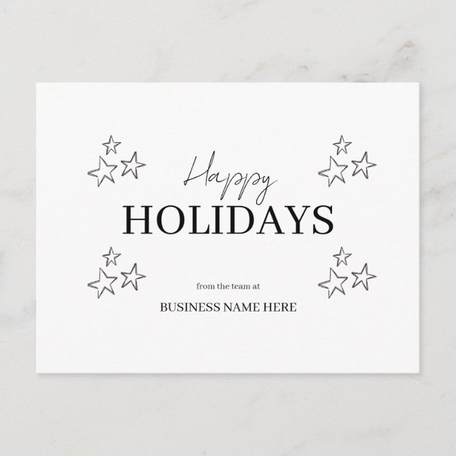 Simple Happy Holidays Postcard (Front)
