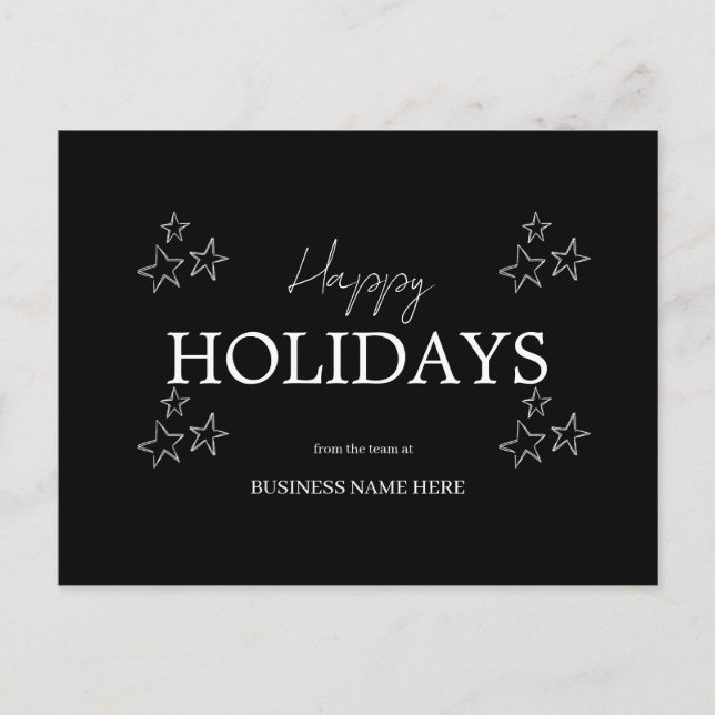 Simple Happy Holidays Postcard (Front)