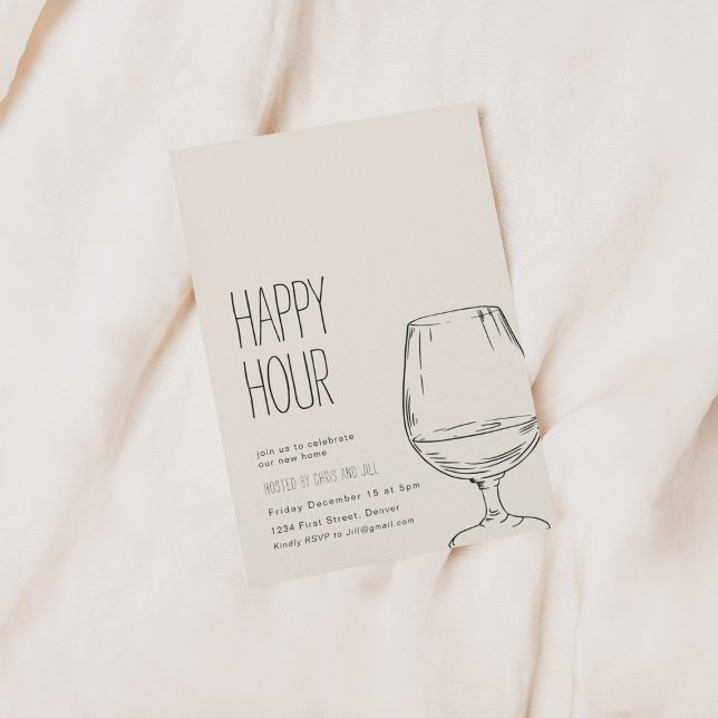 Simple Happy Hour House Party Invitation (Creator Uploaded)