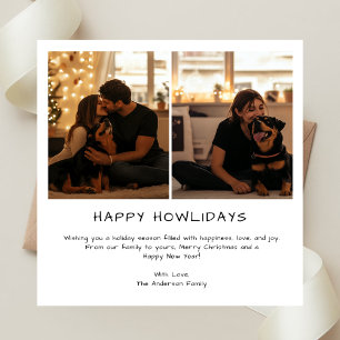Simple Happy Howlidays Christmas Family Dog Photo Holiday Card