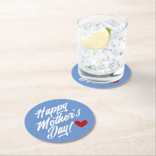 Simple Happy Mother's Day Calligraphy Coaster