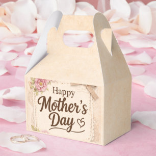 Simple Happy Mother's Day Calligraphy Floral    Favour Box