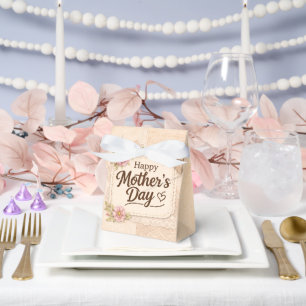 Simple Happy Mother's Day Calligraphy Floral    Favour Box