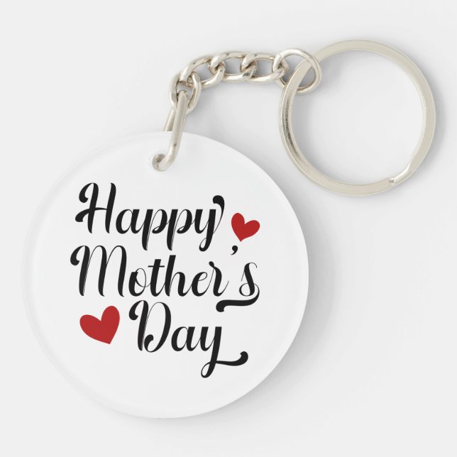 Simple Happy Mother's Day Calligraphy | Keychain (Back)