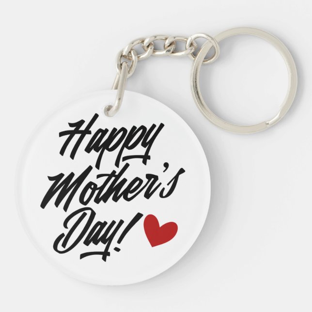 Simple Happy Mother's Day Calligraphy | Keychain (Back)