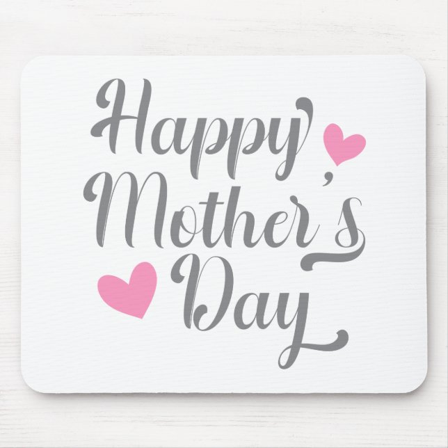 Simple Happy Mother's Day Calligraphy | Mouse Pad (Front)