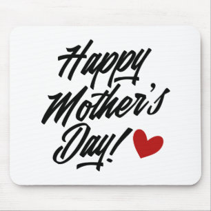 Simple Happy Mother's Day Calligraphy   Mouse Pad
