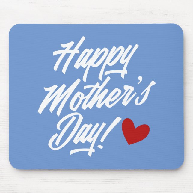 Simple Happy Mother's Day Calligraphy | Mouse Pad (Front)