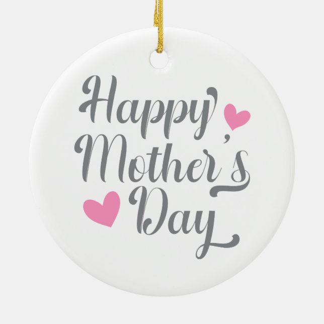 Simple Happy Mother's Day Calligraphy | Ornament (Back)
