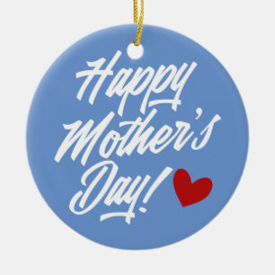 Simple Happy Mother's Day Calligraphy Ornament
