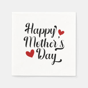 Simple Happy Mother's Day Calligraphy Paper Napkin