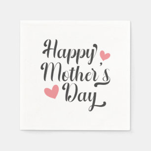 Simple Happy Mother's Day Calligraphy Paper Napkin