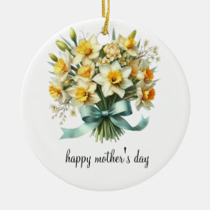 simple happy mother's day card ceramic ornament