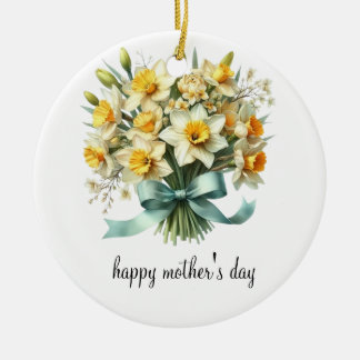 simple happy mother's day card ceramic ornament