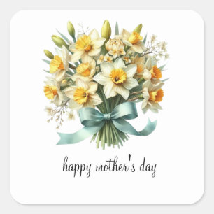 simple happy mother's day card square sticker