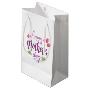 Simple Happy Mother's Day Floral   Gift Bag