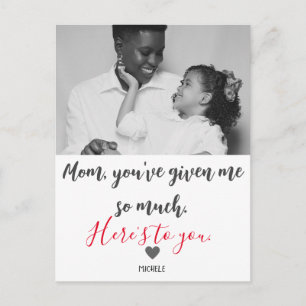 simple Happy Mother's day, Great Quote photo Holiday Postcard