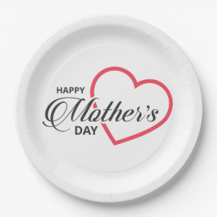 Simple Happy Mother's Day Paper Plate