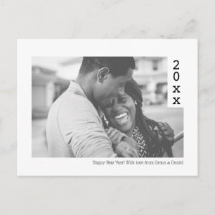 Simple Happy New Year Photo Personalised Postcard