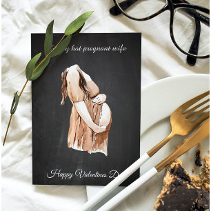 Simple Happy Pregnant Valentines Day Gift Holiday Card