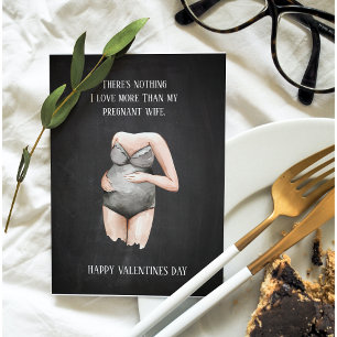 Simple Happy Pregnant Valentines Day Gift Holiday Card