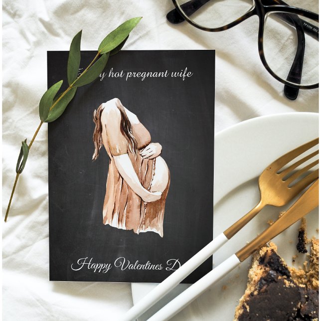 Simple Happy Pregnant Valentines Day Gift Holiday Card (Creator Uploaded)