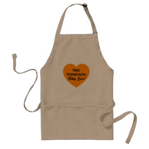 Simple Happy Thanksgiving Day Turkey Lover Orange Standard Apron