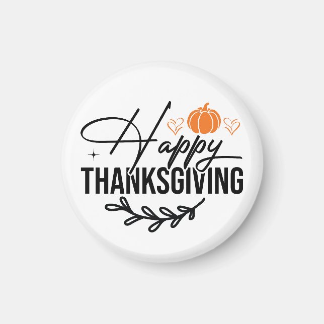 Simple Happy Thanksgiving Pumpkin  Magnet (Front)
