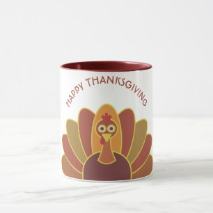 Simple Happy Thanksgiving Turkey   Combo Mug