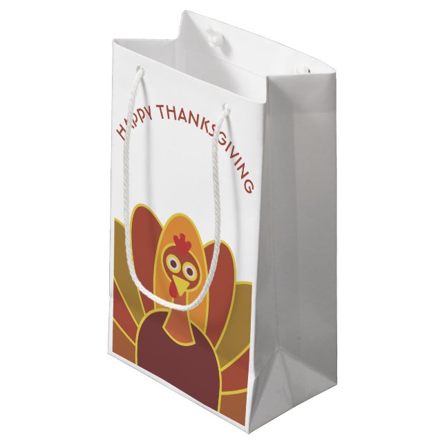 Simple Happy Thanksgiving Turkey | Gift Bag (Front Angled)