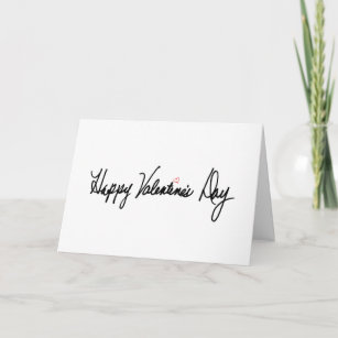 Simple Happy Valentine's Day Black and White Holiday Card
