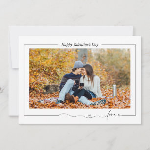 Simple Happy Valentines Day Couple Love you Photo  Holiday Card