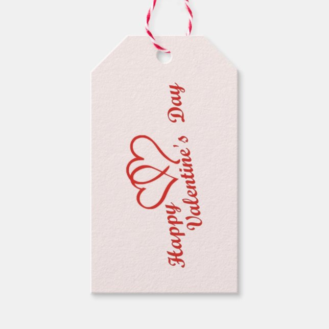 Simple Happy Valentine's Day Gift Tags (Front)