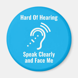 Simple Hard Of Hearing Blue Magnet