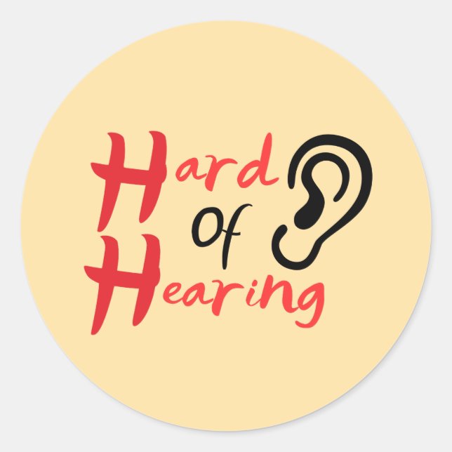 Simple Hard Of Hearing Symbol Classic Round Sticker (Front)