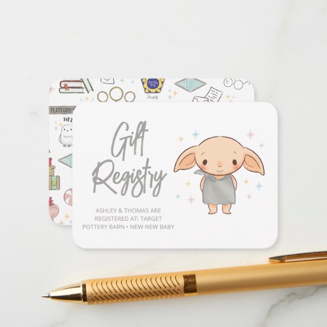 Simple Harry Potter Baby Shower Enclosure Card (Front/Back In Situ)