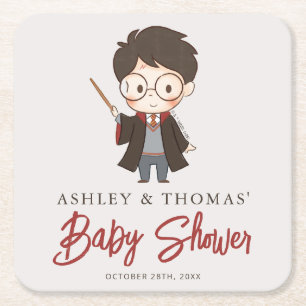Simple Harry Potter Baby Shower Square Paper Coaster