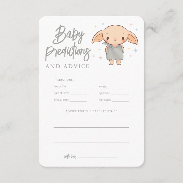 Simple Harry Potter - Dobby Baby Shower Enclosure Card (Front)