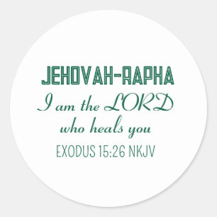 Simple Healing Faith God's Name White Minimalist Classic Round Sticker